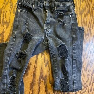 Areo Black distress with holes jeans slim fit size triple zero 000